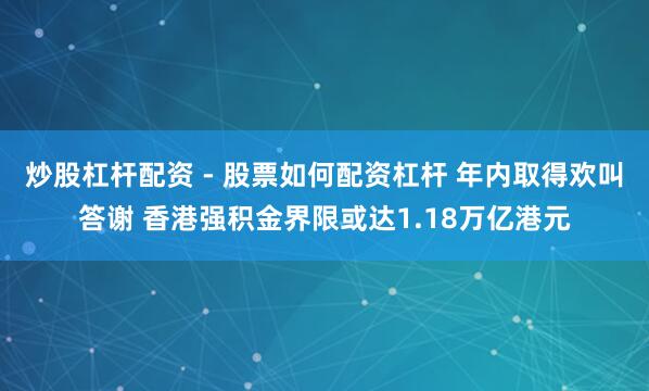 炒股杠杆配资 - 股票如何配资杠杆 年内取得欢叫答谢 香港强积金界限或达1.18万亿港元